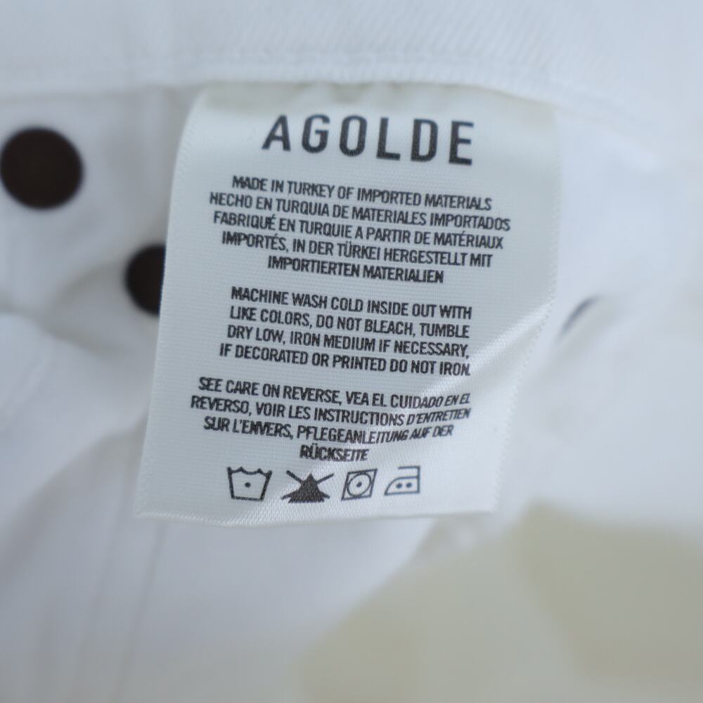 AGOLDE Riley Straight Crop Jeans Blurred White High Rise Button Fly Women's 24 - Picture 11 of 11